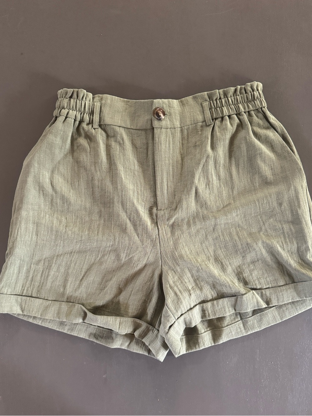 HALARA Olive Green Casual Shorts